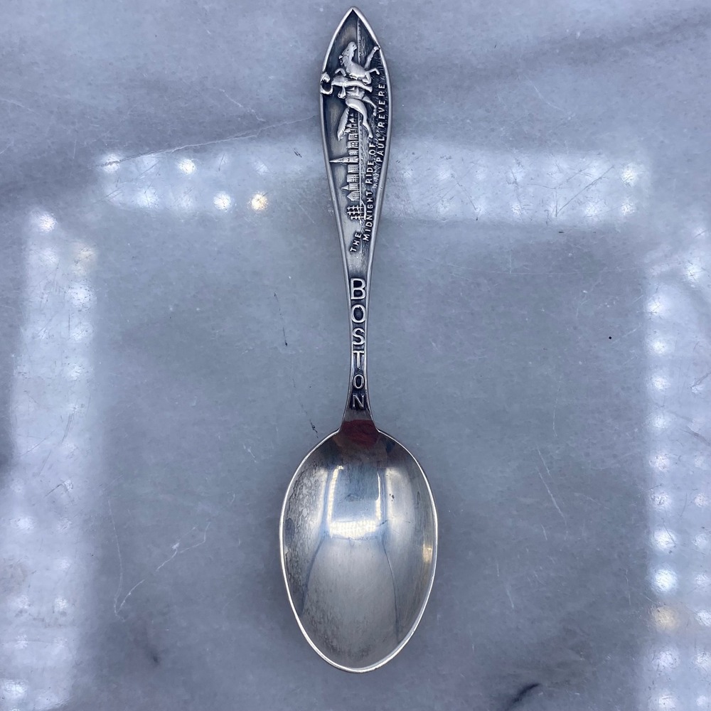 Boston Souvenir Spoon Silver Paul Revere Sterling Whiting & Davis Patriot Travel